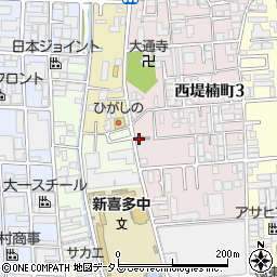 東大阪西堤郵便局 ＡＴＭ周辺の地図
