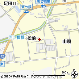 愛知県豊橋市東七根町松前周辺の地図