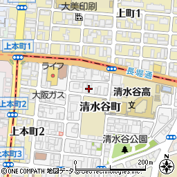 大阪府大阪市天王寺区清水谷町4周辺の地図