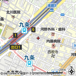 松屋 九条店周辺の地図