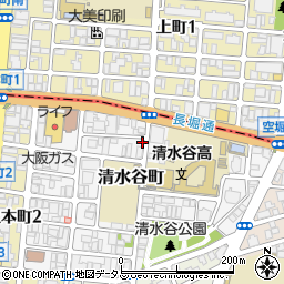 タイムズ天王寺清水谷駐車場周辺の地図