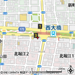 大阪府大阪市西区北堀江2丁目1周辺の地図