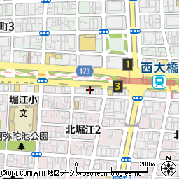 大阪府大阪市西区北堀江2丁目10周辺の地図