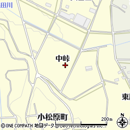 愛知県豊橋市小松原町中峠周辺の地図