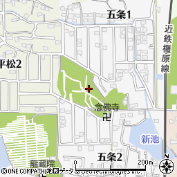 奈良県奈良市五条周辺の地図