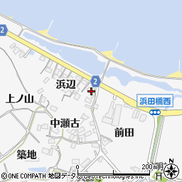 愛知県田原市仁崎町浜辺7周辺の地図