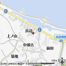 愛知県田原市仁崎町浜辺周辺の地図