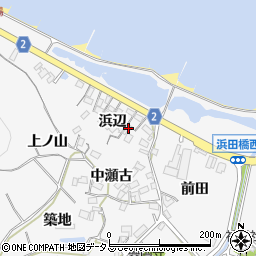 愛知県田原市仁崎町（浜辺）周辺の地図