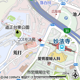 兵庫県神戸市須磨区妙法寺辻周辺の地図