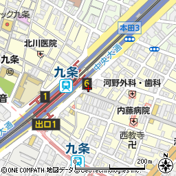 ファミリーマート九条店周辺の地図