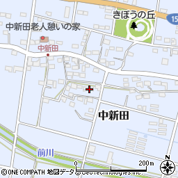 静岡県袋井市中新田周辺の地図