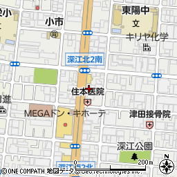 松屋深江橋店周辺の地図
