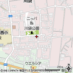 静岡県磐田市川袋1443-7周辺の地図
