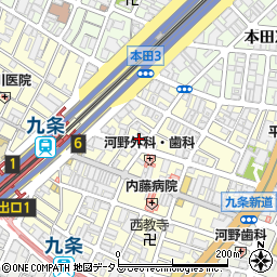 大阪九条郵便局周辺の地図