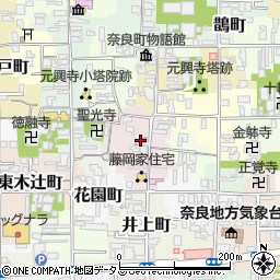 奈良県奈良市元興寺町周辺の地図