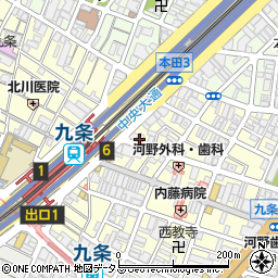 ぢどり亭 九条店周辺の地図