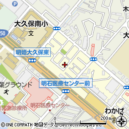 兵庫県明石市大久保町わかば周辺の地図