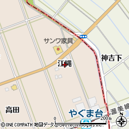 愛知県田原市谷熊町江縄周辺の地図