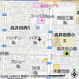 大阪府東大阪市高井田本通5丁目1周辺の地図