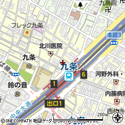 大阪府大阪市西区九条周辺の地図