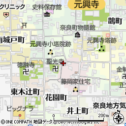 奈良県奈良市元興寺町21周辺の地図