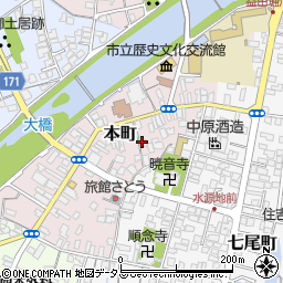 島根県益田市本町周辺の地図