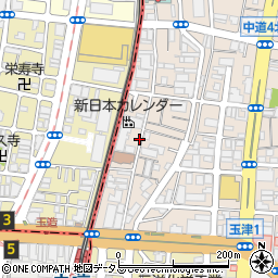 大阪府大阪市東成区中道3丁目周辺の地図