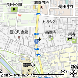 セブンイレブン東大阪長田２丁目店周辺の地図