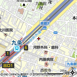 黒毛和牛 焼肉 一 九条店周辺の地図