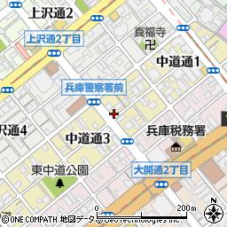 タイムズ兵庫中道通駐車場周辺の地図
