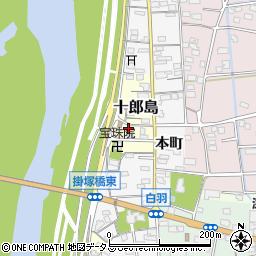 静岡県磐田市十郎島周辺の地図