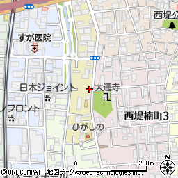 リパーク東大阪西堤西駐車場周辺の地図