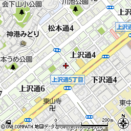 兵庫県神戸市兵庫区上沢通周辺の地図