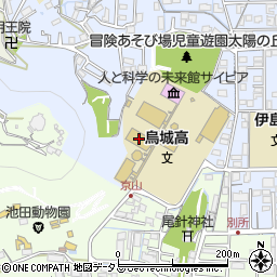 岡山県立烏城高等学校周辺の地図