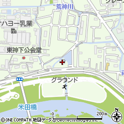 米田左岸排水機場周辺の地図