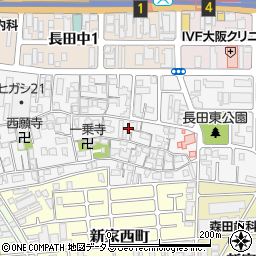 大阪府東大阪市長田周辺の地図