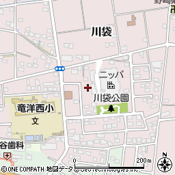 静岡県磐田市川袋1446-14周辺の地図