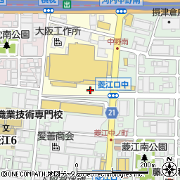 ライフ菱江店駐車場周辺の地図