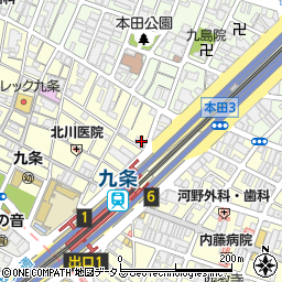 産経新聞　九条専売所周辺の地図