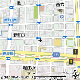 タイムズ新町第１２駐車場周辺の地図