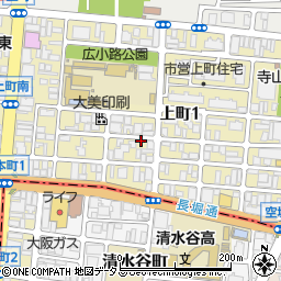 大阪府大阪市中央区上町1丁目周辺の地図