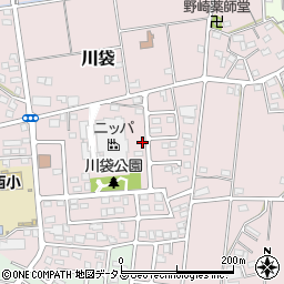 静岡県磐田市川袋1447-16周辺の地図