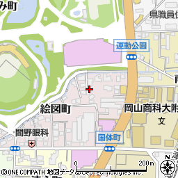 岡山県岡山市北区絵図町周辺の地図
