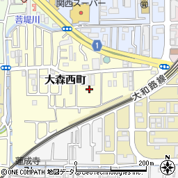 奈良県奈良市大森西町16周辺の地図