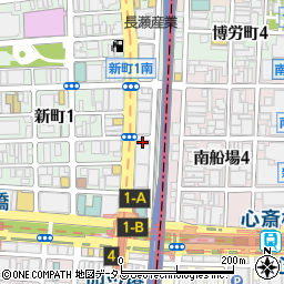 大阪新町郵便局周辺の地図