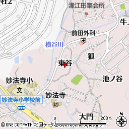 兵庫県神戸市須磨区妙法寺（東谷）周辺の地図