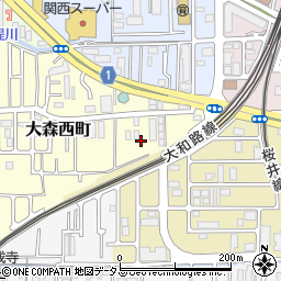 奈良県奈良市大森西町15周辺の地図
