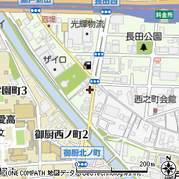 東大阪長田郵便局周辺の地図