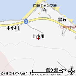 愛知県田原市仁崎町上小川周辺の地図