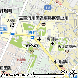 カースタレンタカー久居寺町店周辺の地図